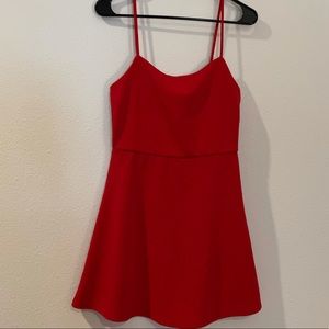 Red strap dress
